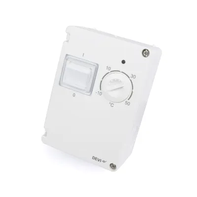 DEVIreg 610 Aufputz-Thermostat 230V | 10A | Leitungsfühler 3m | IP44 | -10°C bis +50°C | Weiß