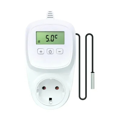 DEVI Thermostat DEVIreg Plug-in 140F1134 | elektronischer Temperaturregler | 230V | externer Fühler | Fußbodenheizung