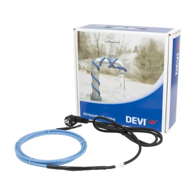 Devi Heizband DPH-10 4m | 230V | 10W/m | steckerfertig | selbstbegrenzend | blau | Rohrbegleitheizung | Frostschutz