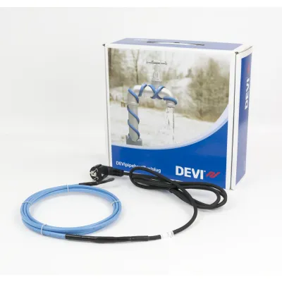 DEVI Heizband DPH-10 98300073 | Rohrbegleitheizung Frostschutz 6m 10W/m 230V selbstbegrenzend steckerfertig | blau