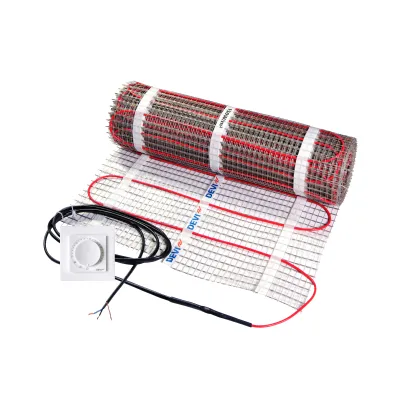 DEVI Dünnbett-Heizmatte 140F1763 | Fußbodenheizung 10m² Set 150W/m² | Thermostat DEVIreg Room | 230V | selbstklebend