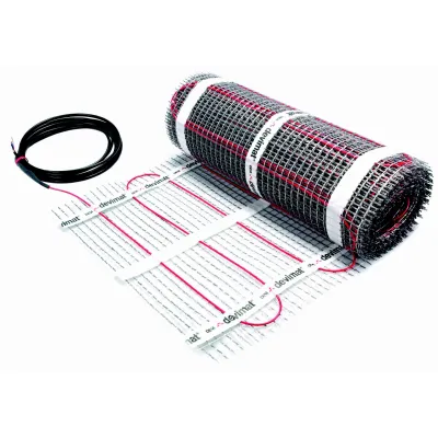 DEVI Dünnbettheizmatte 83020742 | Fußbodenheizung 200W/m² selbstklebend | 4,3m² | 0,5x8,6m | 845W | für Bad & Küche