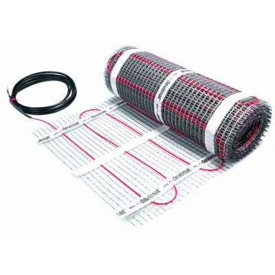 DEVI Dünnbettheizmatte 83020742 | Fußbodenheizung 200W/m² selbstklebend | 4,3m² | 0,5x8,6m | 845W | für Bad & Küche