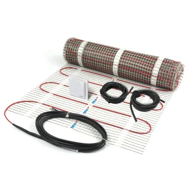 Devi Dünnbett-Heizmatte Set 10 m² | 1500W | Touch-Thermostat & Bodensensor | selbstklebend | 230V | IPX7