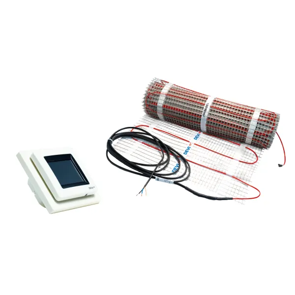 DEVI Dünnbettheizmatte 2,5 m² 375W Set | Touch-Thermostat | selbstklebend | 230V | 3,2mm | Feuchtraum geeignet