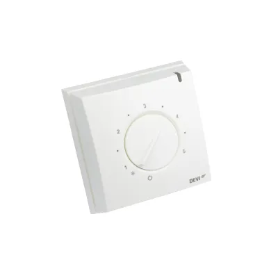 DEVI Thermostat DEVIreg 130 140F1010 | Boden-Thermostat Aufputz | 16A | 230V | NTC-Fühler 3m | IP30 | weiß