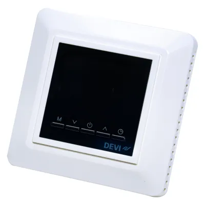 DEVI Thermostat 140F1055 | Raumthermostat für Fußbodenheizung | Timer | 230V | 15A | IP21 | reinweiß RAL 9010