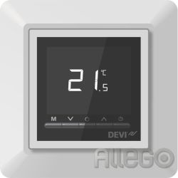 DEVI Timer-Thermostat m. 1-fach-Rahmen ws 140F1055