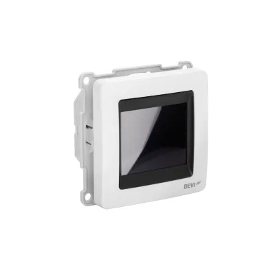 DEVI Uhren-Thermostat DEVIreg Touch 140F1065 | Raumthermostat 16A 230V | Touchscreen | digital | ohne Rahmen | polarweiß
