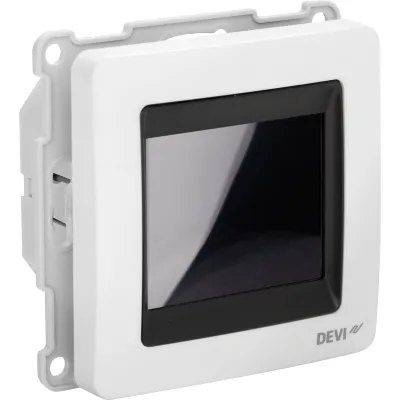 DEVI Uhren-Thermostat DEVIreg Touch 140F1065 | Raumthermostat 16A 230V | Touchscreen | digital | ohne Rahmen | polarweiß