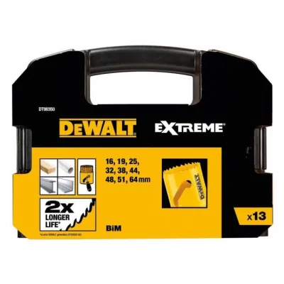 DEWALT Lochsäge-Set DT90350-QZ | Bi-Metall Extreme | 13-tlg. | Universal | für Holz Metall Kunststoff | im Koffer