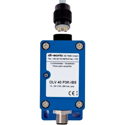 di-soric Glasfaser-Lichtleiterverstärker OLV41P3K-IBS | pnp | LED Rot 660nm | M12 | NO/NC | IP65 | 12-35V DC | Zink
