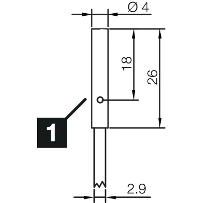 di-soric Induktiver Sensor INSM-D04-B0.8PS-2C | bündig | 0,8mm | PNP | Ø4x26mm | Edelstahl | IP67 | 2m Kabel