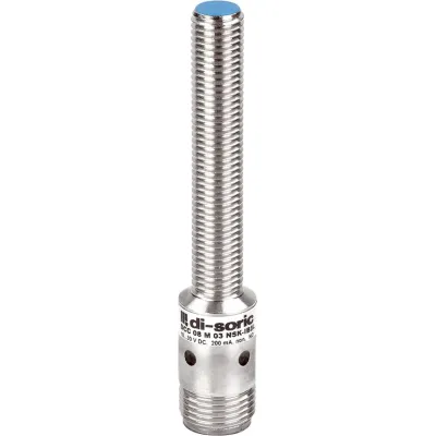 di-soric Induktiver Näherungsschalter DCC 08 M 03 PSK-IBSL | PNP | 3 mm | bündig | M8 x 1 | Metall | M12 Stecker | IP67