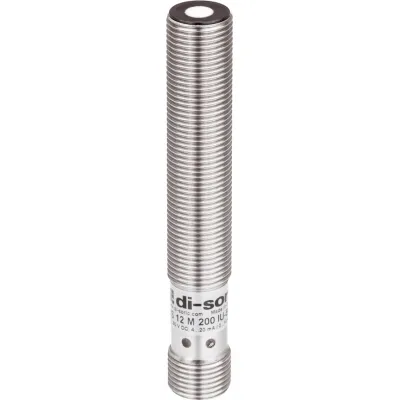 di-soric Ultraschallsensor US 12 M 200 IU-B4 | 20-200mm | M12 Stecker | IP67 | Messing | Teach-In | Analog 0-10V 4-20mA