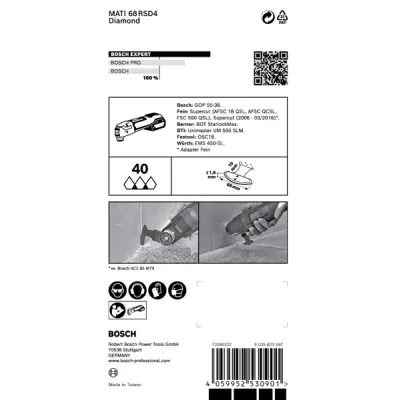 Bosch Segmentsägeblatt MATI68RSD4 2608900038 | Diamant | StarlockMax | 68x10mm | Fugenmörtel Fliesen