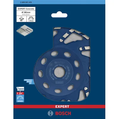 Diamant-Topfscheibe Expert for Concrete, Ø 180mm (Bohrung 22,23mm, für Beton- un