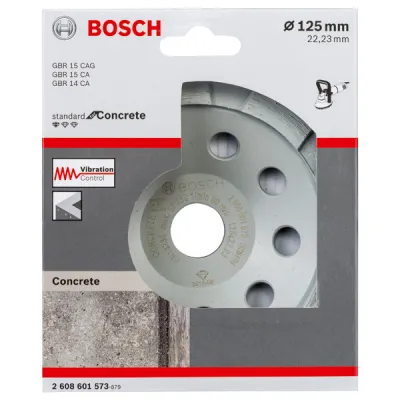 Bosch Diamant-Topfscheibe 2608601573 | Schleifscheibe für Beton | Ø 125 mm | Bohrung 22,23 mm | Stärke 5 mm