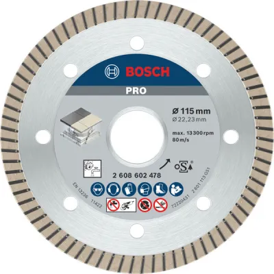 Bosch Diamanttrennscheibe 115x22,23 mm | Best for Ceramic Turbo | Fliesen, Feinsteinzeug, Naturstein | Profiqualität