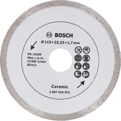 Bosch Diamanttrennscheibe 2607019472 | Fliesen | Ø 115 mm | für Keramik & Naturstein | Trockenanwendung