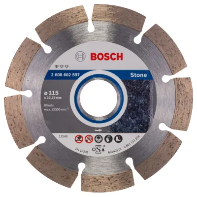 Bosch Diamanttrennscheibe 2608602597 | Standard for Stone | Ø 115 mm | Bohrung 22,23 mm | Backstein & Kalksandstein