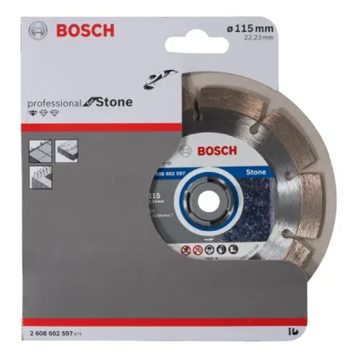Bosch Diamanttrennscheibe 2608602597 | Standard for Stone | Ø 115 mm | Bohrung 22,23 mm | Backstein & Kalksandstein