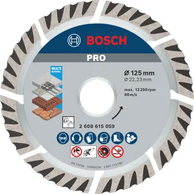 Bosch Diamanttrennscheibe 2608615060 | 125 mm | 22,23 mm Bohrung | Beton, Stahlbeton | PRO Multi Material | 10 Stück