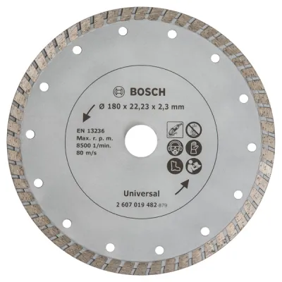 Bosch Diamanttrennscheibe Turbo 2607019482 | Ø 180 mm | Beton, Ziegel, Mauerwerk | Bohrung 22,23 mm | präziser Schnitt