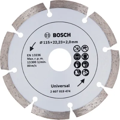 Bosch Diamanttrennscheibe 2607019474 | Ø 115 mm | Trennscheibe für Beton, Backstein, Naturstein | Trockenbetrieb
