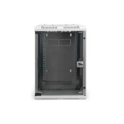 DIGITUS Kombi-Wandgehäuse DN-1019 | 10 Zoll & 19 Zoll | 10HE/5HE | abschließbare Glastür | Stahl | RAL7035 grau