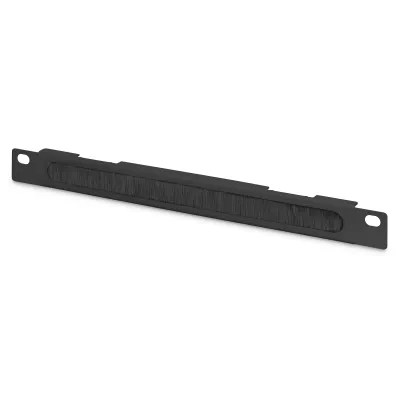 DIGITUS Kabelzuführung DN-10-ORG-1-2U-B | 0,5HE Kabelbürstenleiste | 254mm (10 Zoll) | Metall | Schwarz RAL 9005