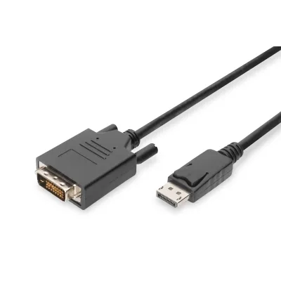 ASSMANN AK-340301-020-S Adapterkabel | DisplayPort auf DVI-D 24+1 | 2m | Full HD 1080p | Verriegelung | schwarz
