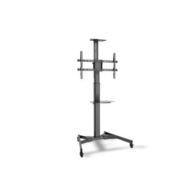 DIGITUS TV Präsentationswagen DA-90370 | fahrbar bis 70 Zoll (178 cm) | VESA 600x400 | Regal | max. 50 kg | schwarz
