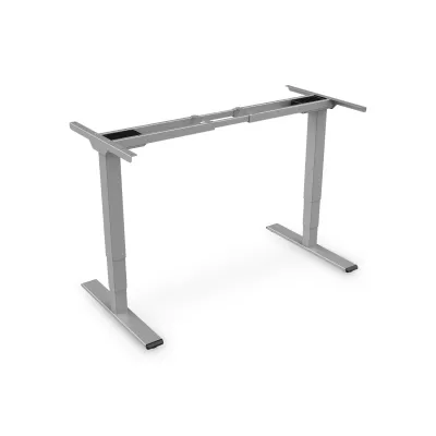 DIGITUS Tischgestell elektrisch höhenverstellbar DA-90435 | Dual-Motor | 3-Stufen | 62-127 cm | bis 100 kg | Grau