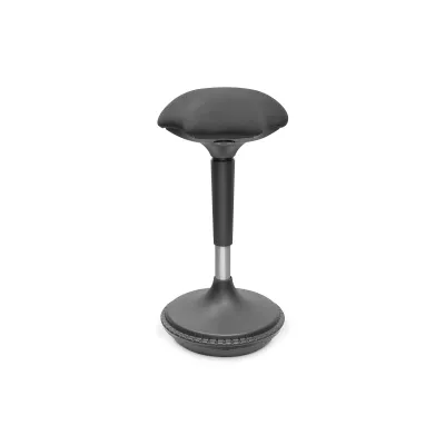 DIGITUS Ergonomischer Bürohocker DA-90422 | Stehhilfe höhenverstellbar 63–88 cm | 360° drehbar | schwarz | Stoff
