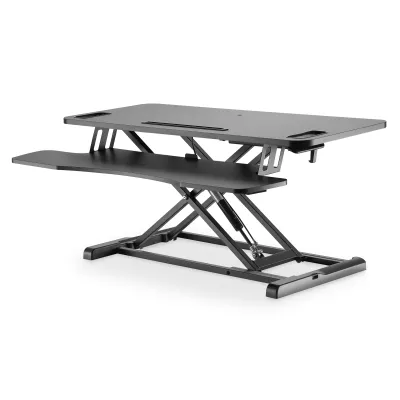 DIGITUS Schreibtischaufsatz DA-90380-1 | höhenverstellbar | 95x61cm | für 2 Monitore | Tastatur- & Mausablage | schwarz