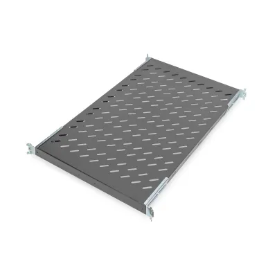 DIGITUS Fachboden DN-19 TRAY1-1000-ECB | 19 Zoll 1HE | fest | 1000mm tief | 50kg | perforiert | Metall | schwarz