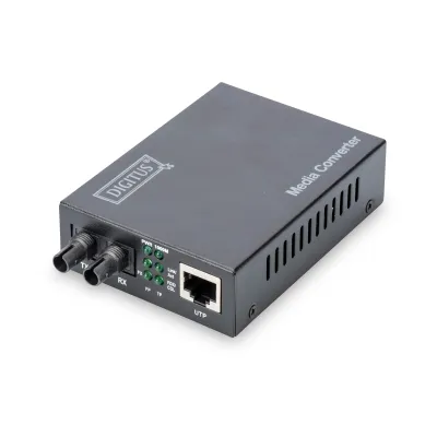 DIGITUS Gigabit Medienkonverter DN-82110-1 | 10/100/1000Base-TX zu 1000Base-SX | Multimode ST | 850nm | 0,5km