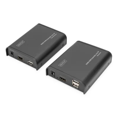 DIGITUS HDMI KVM Extender DS-55202 | 120m via Netzwerkkabel | Full HD 1080p | USB KVM | Sender & Empfänger | Über IP