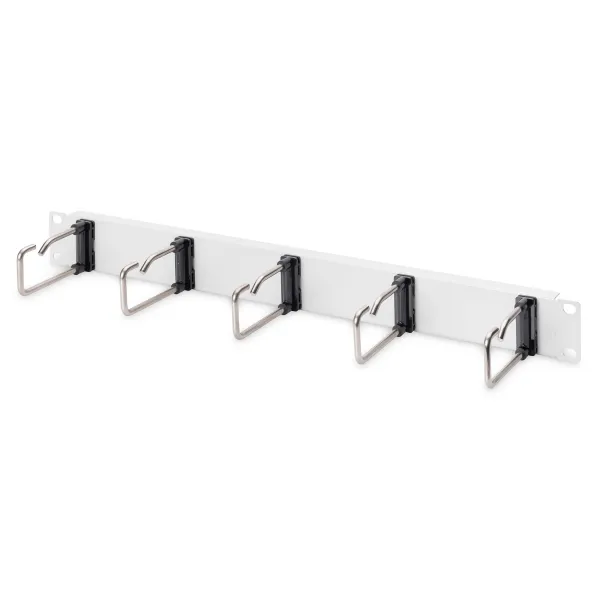 DIGITUS Kabelrangierpanel DN-97666 | 19 Zoll 1HE | 5 Stahlbügel | Kabelführungspanel | 483 mm | RAL 7035 grau