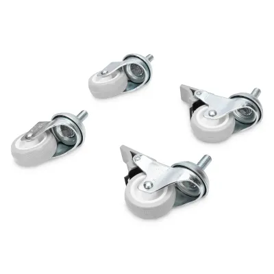 DIGITUS Laufrollen-Set DN-19 CASTOR-WM | feststellbar | 4 Stück | 250kg Traglast | für 19" Wandgehäuse | grau RAL7035
