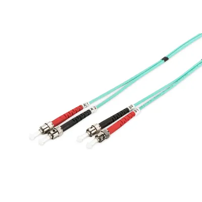 DIGITUS LWL Patchkabel DK-2511-02/3 | ST-ST Duplex | Multimode OM3 | 50/125µ | 2m | türkis