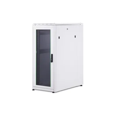 DIGITUS Netzwerkschrank Unique DN-19 26U-6/10-1 | 19 Zoll | 26HE | 1342x600x1000mm | Glastür | Stahl | grau RAL 7035