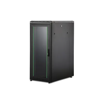 DIGITUS Netzwerkschrank DN-19 26U-6/10-B-1 | 26HE | 19 Zoll | 600x1000 mm | Stahl | max. 1200 kg | schwarz RAL 9005