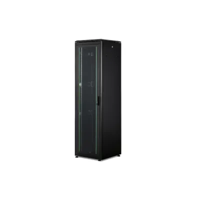 DIGITUS Netzwerkschrank Unique DN-19 42U-6/6-B-1 | 42HE | 2053x600x600mm | 19 Zoll | Glasfront | Stahl | Schwarz RAL9005
