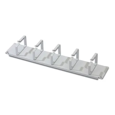DIGITUS Kabelmanagement Panel DN-19 ORG-2U | 19" Rangierpanel 2HE | 5x Kabelführungsbügel | Metall | grau RAL 7035