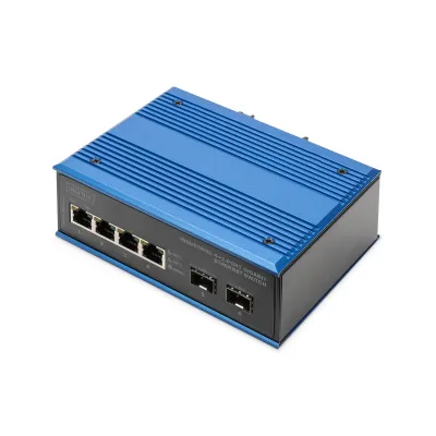 DIGITUS Netzwerk Switch DN-651148 | 4+2-Port Gigabit Ethernet | IP40 Metallgehäuse | Hutschienenmontage | unmanaged