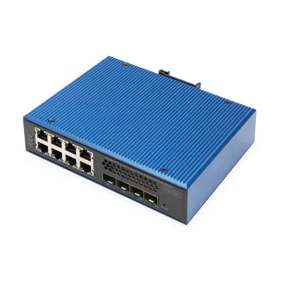 DIGITUS DN-651160 Netzwerk-Switch | L3 Managed | 8x RJ45 Gigabit | 4x SFP+ 10G | Hutschiene | IP40