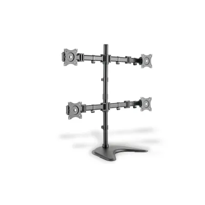 DIGITUS Universal Quad Monitorhalterung DA-90364 | 4 Monitore 15-27 Zoll | VESA 75x75/100x100 | 4x8kg | Stand/Klemme