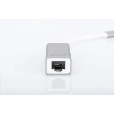 DIGITUS Ethernet Adapter DN-3024 | USB Typ C 3.0 auf RJ45 | Gigabit 1000 Mbps | USB-C zu LAN Netzwerkadapter | Weiß 20cm